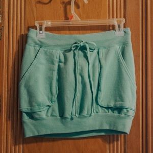 Slouchy mini skirt with pockets marina teal